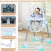 Hochstuhl Baby klappbar tragbarer Kinderhochstuhl höhenverstellbar mit verstellbarem Sitz Fußstütze Hellgrau