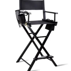 Hoher Regiestuhl Klappstuhl Make-up Chair Schminkstuhl Holz mit Seitentaschen