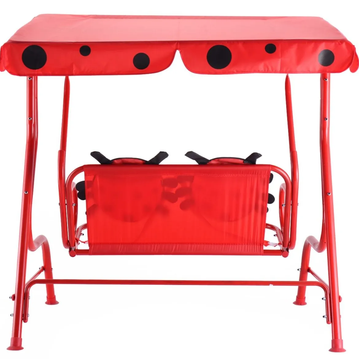 Hollywoodschaukel 2-Sitzer Kinder Gartenschaukel Marienkäfer Rot 117 x 78 x 116 cm
