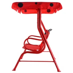 Hollywoodschaukel 2-Sitzer Kinder Gartenschaukel Marienkäfer Rot 117 x 78 x 116 cm