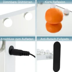 Hollywood Schminkspiegel mit Beleuchtung & Intelligente Touch-Steuerung schreibtischspiegel