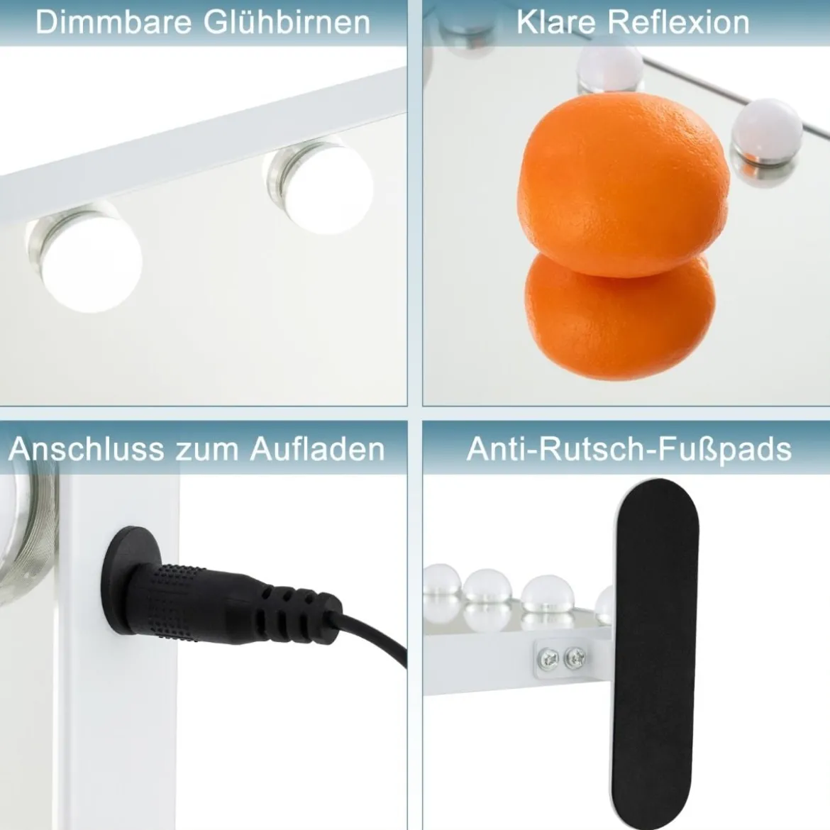 Hollywood Schminkspiegel mit Beleuchtung & Intelligente Touch-Steuerung schreibtischspiegel