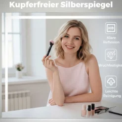 Hollywood Spiegel mit Lichtern & Einstellbarer Helligkeit & Touch-Steuerung Beleuchteter Schminkspiegel