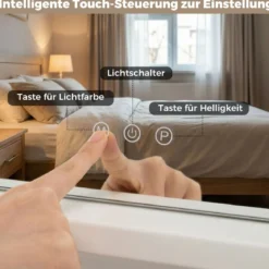 Hollywood Spiegel mit Lichtern & Einstellbarer Helligkeit & Touch-Steuerung Beleuchteter Schminkspiegel