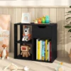 Holz Bücherregal mit Schublade & 3 Fächern Würfelregal Büroregal Raumteiler Standregal Schwarz