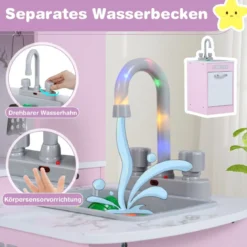 Holz Eck Kinderküche mit Licht & Sound & Tafel & Zubehör Kinderküche Spielküche Holzküche