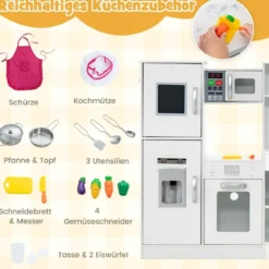 Holz Eck Kinderküche mit Licht & Sound & Tafel & Zubehör Kinderküche Spielküche Holzküche