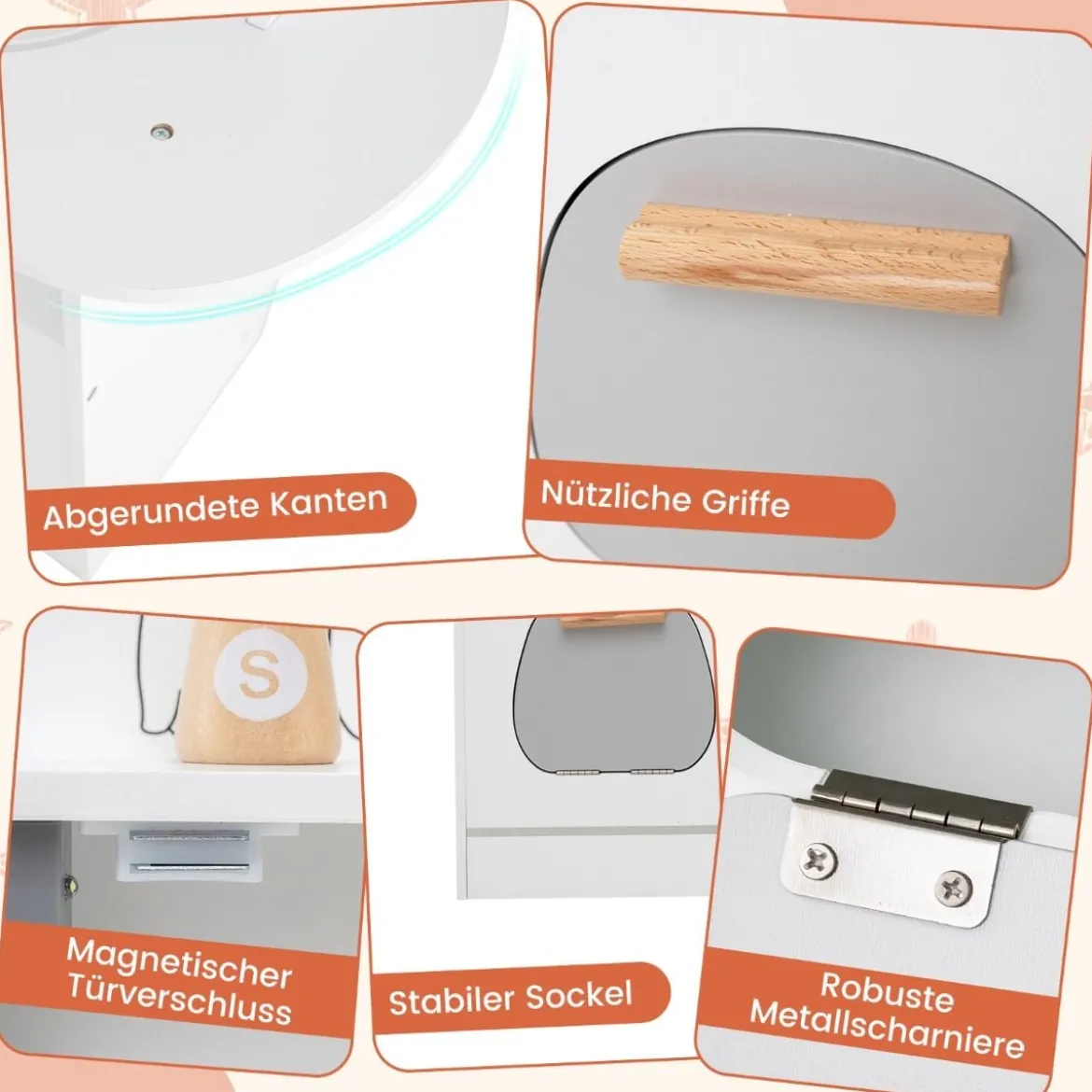 Holz Eck Spielküche mit Sound & Licht & Kaffeemaschine & Rutsche Kleinkind Küchen Spielset