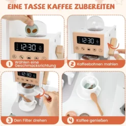 Holz Eck Spielküche mit Sound & Licht & Kaffeemaschine & Rutsche Kleinkind Küchen Spielset