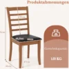 Holz-Esszimmerstuhl-Set aus 2 modern gepolsterter Küchenstuhl mit Gummibaumholz-Beinen Schwarz
