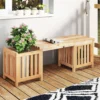 Holz Gartenbank mit Pflanzkasten Holzbank mit 2 seitlichen Blumenkästen 2-Sitzer Sitzbank