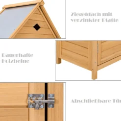 Holz Gartenschrank Gerätehaus Geräteschuppen Geräteschrank 70 x 36 x 177 cm