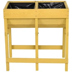 Holz Gelb Hochbeet Blumenbeet Pflanzkasten