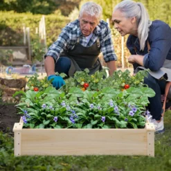 Holz Hochbeet Gartenbeet ohne Boden Kräuterbeet Blumenkasten Pflanzbeet Blumenbeet Natur