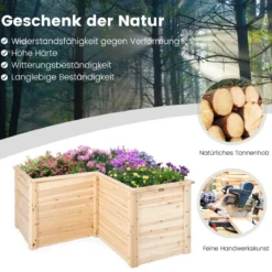 Holz Hochbeet L-förmige Pflanzkasten Pflanzenbeet Kräuterbeet Pflanzkasten für Balkon