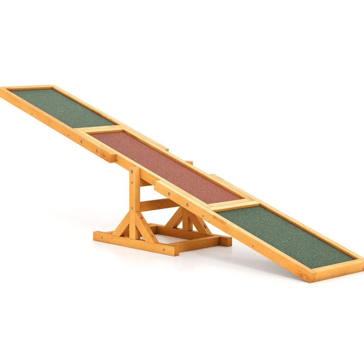 Holz-Hund Agility Wippe Hunde-Übungs- & Spielset Outdoor-Laufspielzeug Kletterplattform Gelb