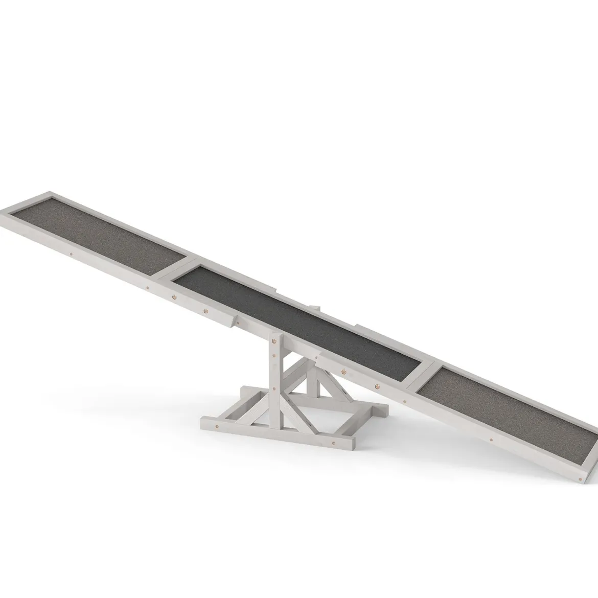 Holz-Hund Agility Wippe Hunde-Übungs- & Spielset Outdoor-Laufspielzeug Kletterplattform Weiß