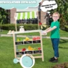 Holz Kinder Eiswagen mit 6 Eiscreme & 2 Ablagen & Waage & Glocke Kaufladen Grün