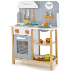 Holz Kinder Spielküchen-Set Spielküchen-Spielzeugset mit Kochgeschirr 57 x 26 x 82 cm