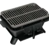 Holzkohlegrill tragbarer gusseiserner Barbecue-Grill BBQ Minigrill Tischgrill für Picknick 2-stufige Grillhöhe 40x27x18cm Schwarz