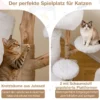Holz Kratzbaum mit Plüsch Plattformen & 2-stöckiger Katzenhöhle & Jute Kratzsäulen Katzenbaum