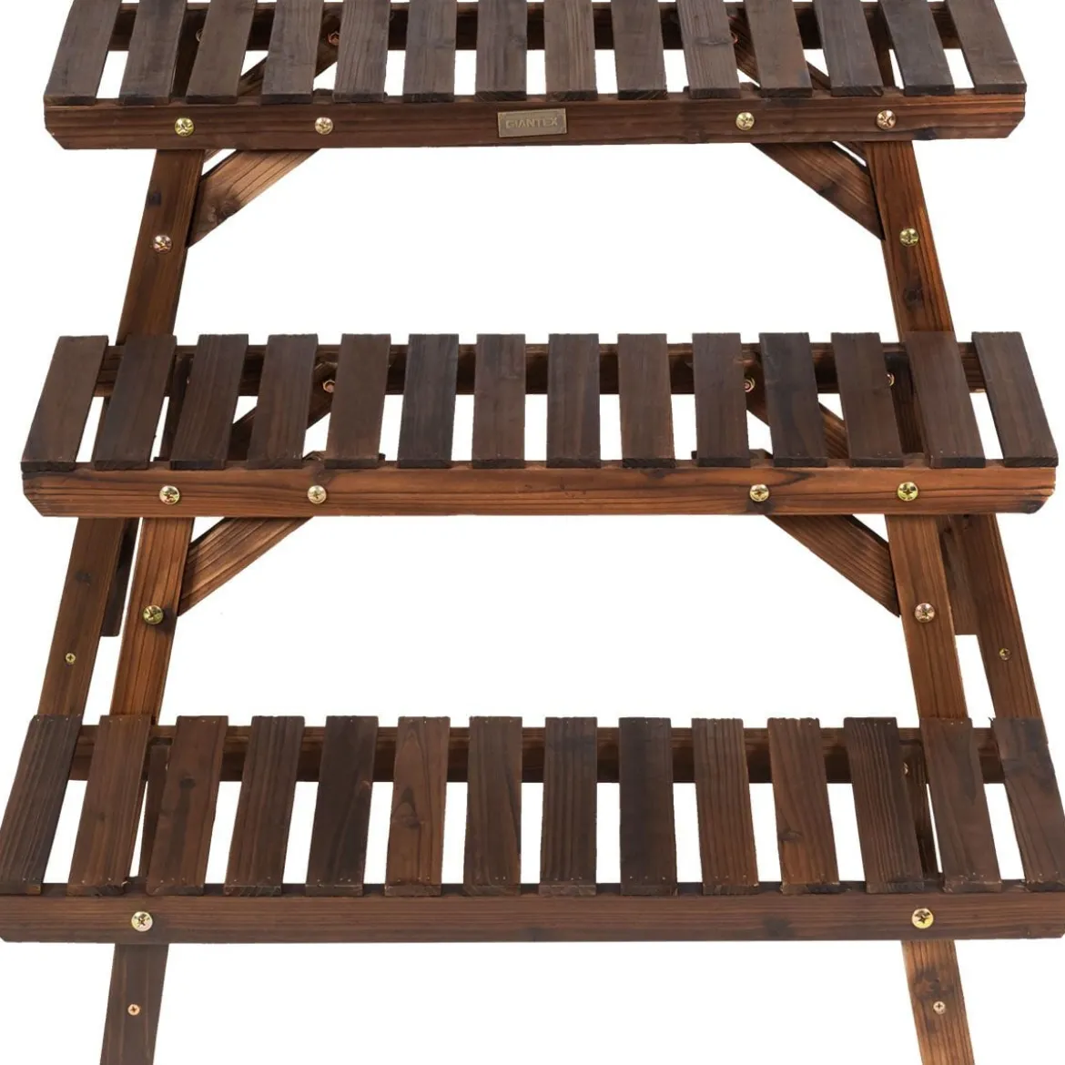 Holz-Pflanzenständer 3-stufiges Eck-Pflanzenregal 3tlg. Blumenständer Braun