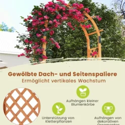 Holz Rosenbogen für Kletterpflanzen Gartenbogen Torbogen Spalier Rankhilfe Rankgitter