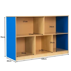 Holzschrank mit 5 offenen Ablagefächern geräumiger Bücher Spielzeug Lagerschrank mit dicken Regalen