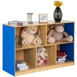 Holzschrank mit 5 offenen Ablagefächern geräumiger Bücher Spielzeug Lagerschrank mit dicken Regalen