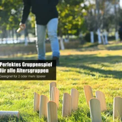 Holzspiel Wurfspiel Zahlen Nordisches Finn Nummern Kubb Kegel Wikinger Familie Spiel