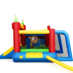 Hüpfburg Aufblasbare Kinder Springburg Spielburg mit Rutsche Bunt 380 x 305 x 215 cm