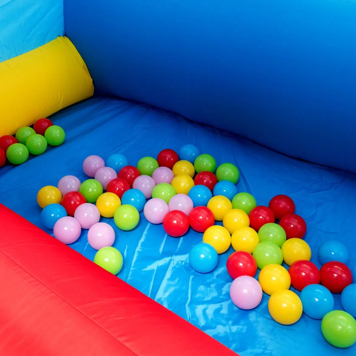 Hüpfburg Aufblasbare Kinder Springburg Spielburg mit Rutsche Bunt 380 x 305 x 215 cm