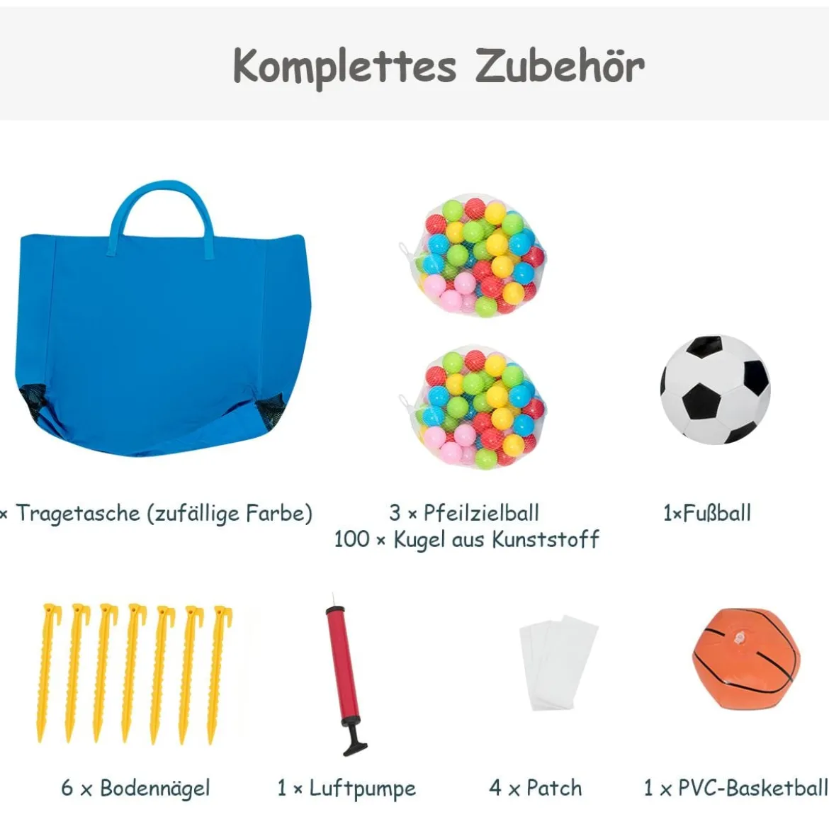 Hüpfburg Aufblasbare Kinder Springburg Spielburg mit Rutsche Bunt 380 x 305 x 215 cm