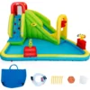 Hüpfburg Aufblasbarer Spielpool Wasserpark Planschbecken mit Rutsche 400 x 335 x 230 cm Farbig