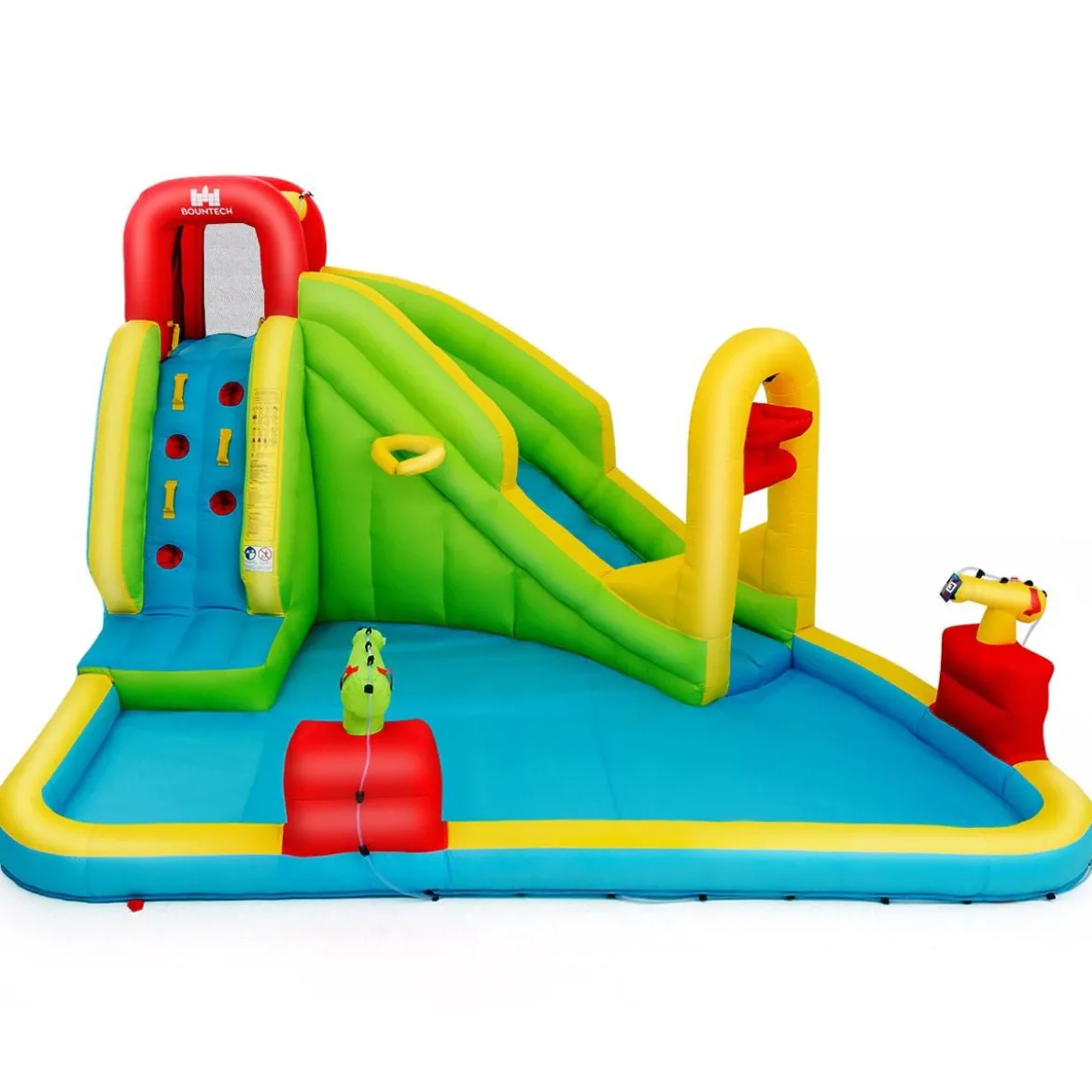 Hüpfburg Aufblasbarer Spielpool Wasserpark Planschbecken mit Rutsche 400 x 335 x 230 cm Farbig