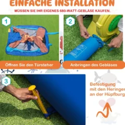 Hüpfburg Aufblasbares Hüpfhaus mit Rutsche und Basketballring 313 x 402 x 320 cm