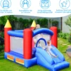 Hüpfburg Aufblasbares Outdoor Springburg mit 4 Säulen Rutsche Komplett-Set 3x2x2m