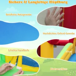 Hüpfburg Aufblasbare Spielburg für Kinder mit Rutsche 325 x 290 x 205 cm