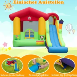 Hüpfburg Aufblasbare Spielburg für Kinder mit Rutsche 325 x 290 x 205 cm