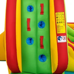 Hüpfburg Aufblasbare Wasserrutsche Kinder Springburg Wasserspielplatz mit 2 Rutschen & Kletterwand