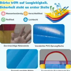 Hüpfburg Aufblasbar Spielburg Outdoor Bouncer mit Rutsche Bunt 370 x 280 x 230 cm