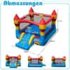 Hüpfburg Aufblasbar Spielburg 370 x 280 x 230 cm + Gebläse 450 W Elektrischer Ventilator Set