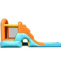 Hüpfburg aufblasbar Spielpool Wasserspiel Wasserpark mit Wasserrutsche 490 x 225 x 240 cm