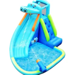 Hüpfburg aufblasbar Wasserrutsche Aufblasbare Spielpool Wasserspielcenter mit Rutsche 350*300*225cm