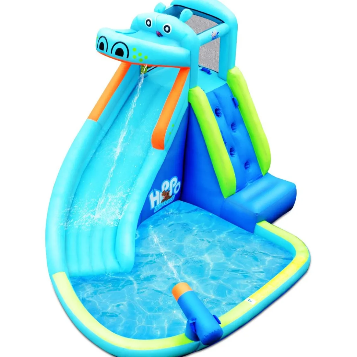 Hüpfburg aufblasbar Wasserrutsche Aufblasbare Spielpool Wasserspielcenter mit Rutsche 350*300*225cm