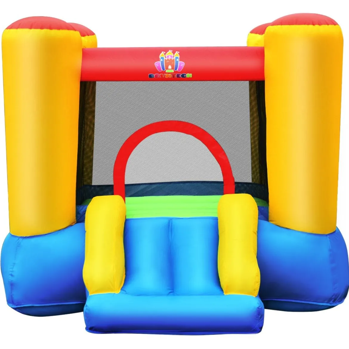 Hüpfburg und 300W Gebläse Kombination mit Rutsche Aufblasbares Outdoor Trampolin Spielburg 294x283x169cm