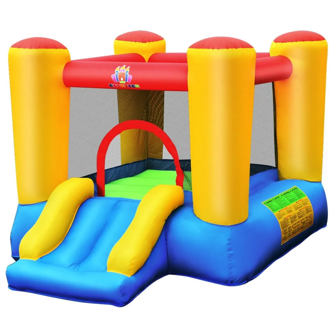 Hüpfburg und 300W Gebläse Kombination mit Rutsche Aufblasbares Outdoor Trampolin Spielburg 294x283x169cm