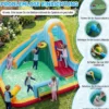 Hüpfburg +680W Gebläse Set Wasserhüpfburg mit Wasserrutsche & Kletterwand & Wasserkanone