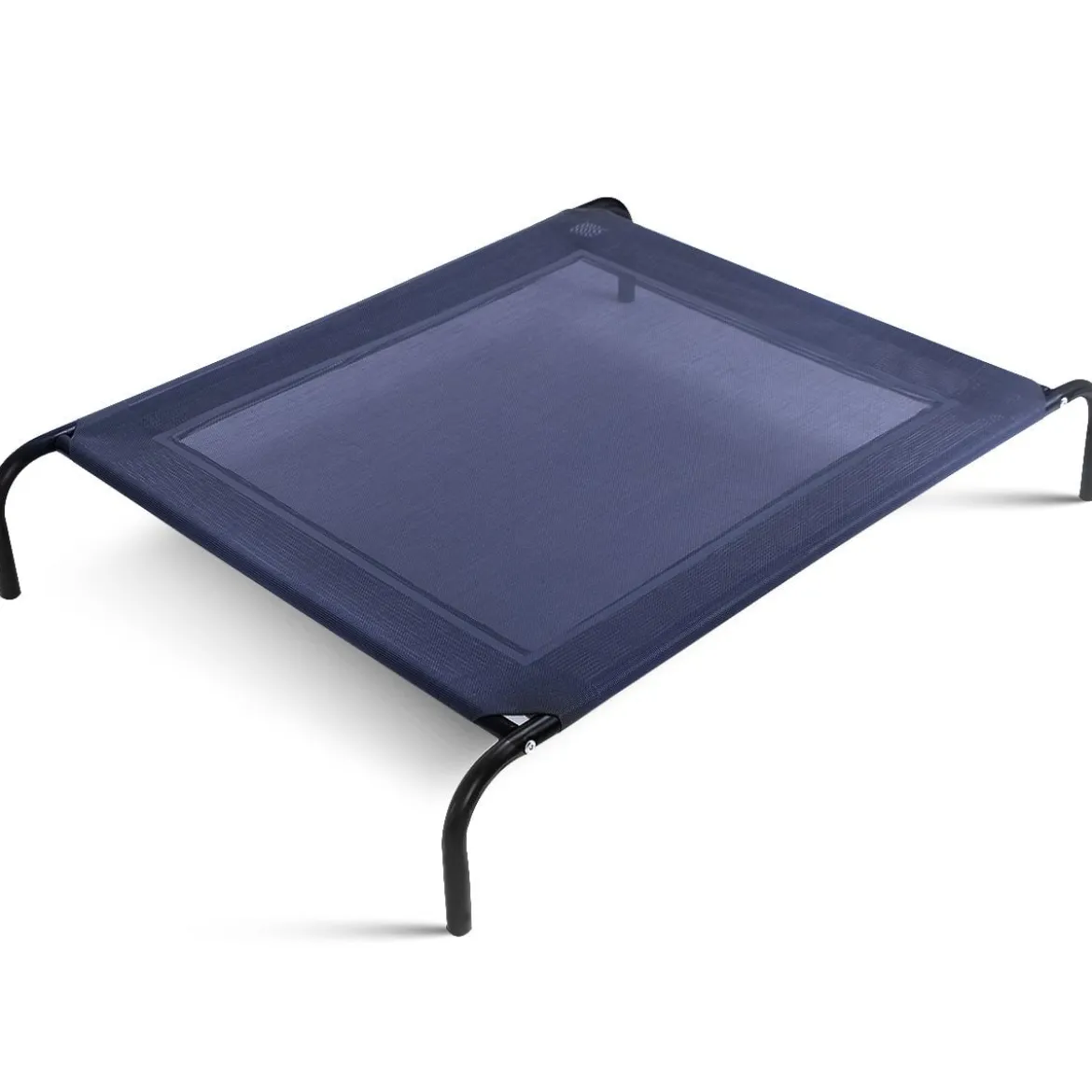 Hundebett Garten Hundeliege Liegeplatz draußen Hundesofa Grau 110 x 80 x 18 cm Metall