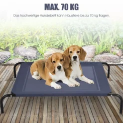 Hundebett Hundeliege outdoor Haustierbett Hund 130 x 90 x 20 cm Grau